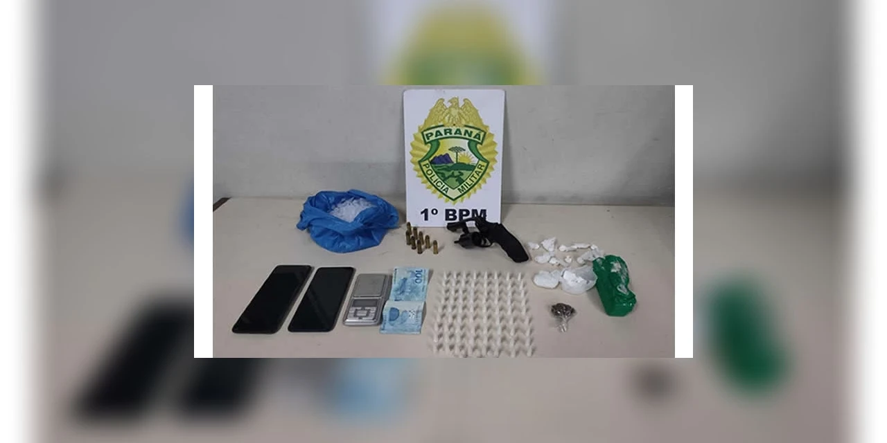 Choque apreende drogas, arma e recupera veículo roubado, em PG