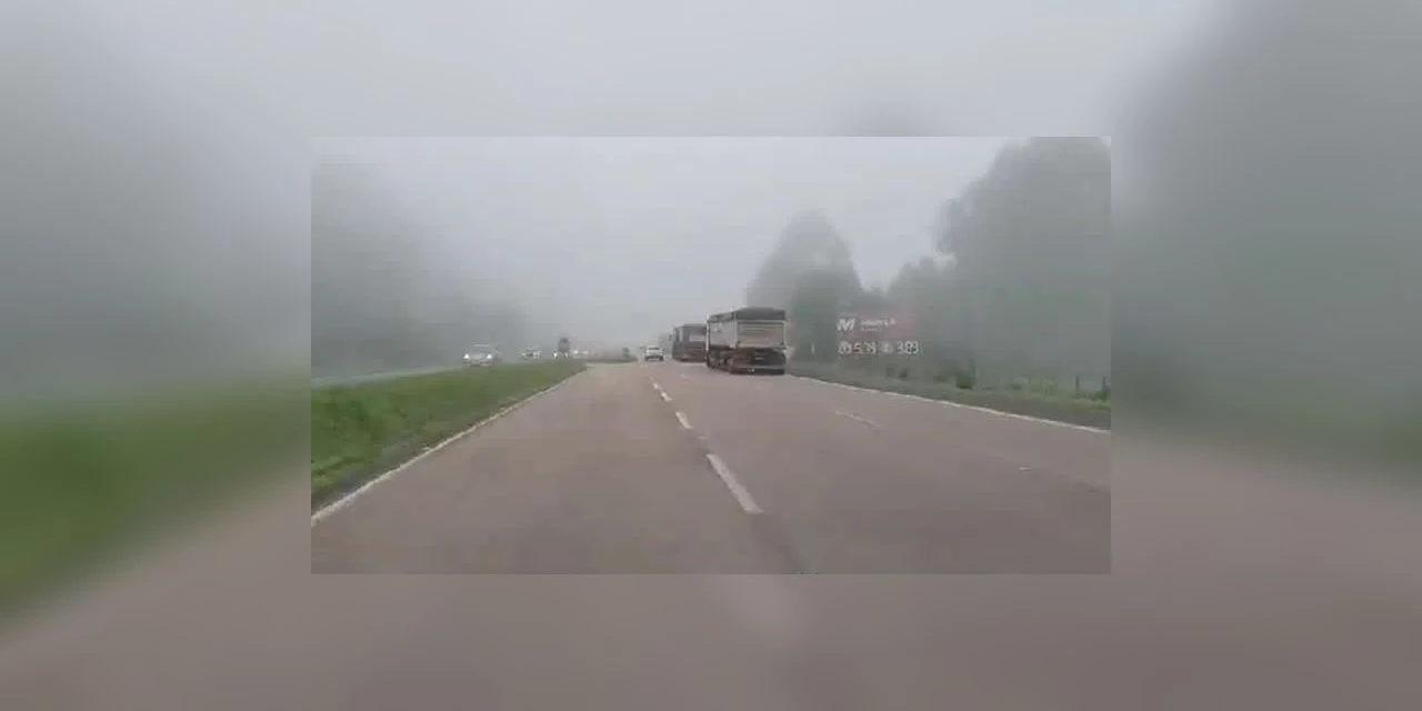 VIDEO: PRF alerta motoristas sobre forte neblina na BR-277 entre PG a Curitiba