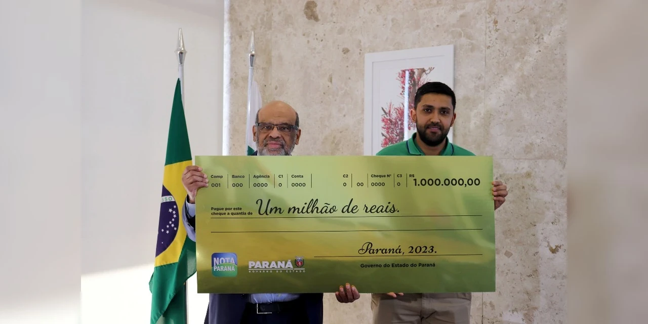 Com apenas cinco compras, consumidor ganhou prêmio de R$ 1 milhão do Nota Paraná