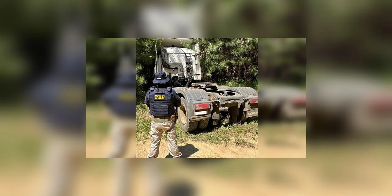 PRF recupera caminhão e carga roubados em Tibagi; um suspeito foi preso