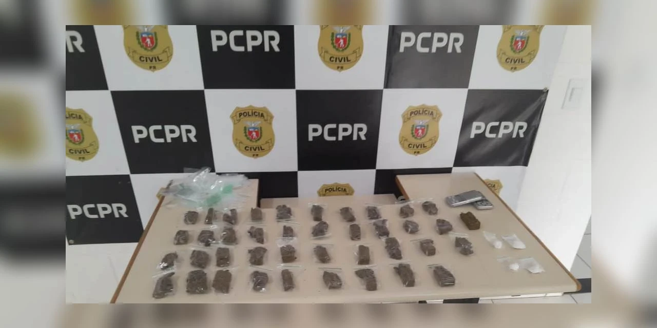 Polícia civil realiza prisão em flagrante de tráfico de drogas em Castro