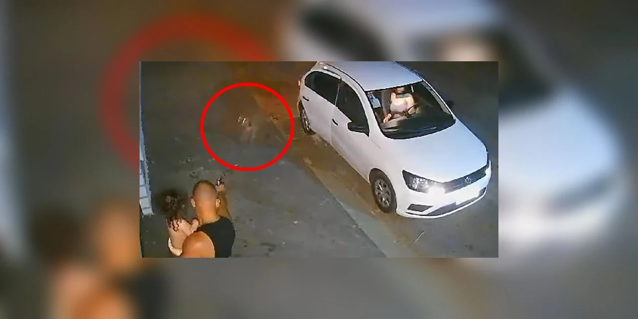 Video mostra momento que cachorro ataca PM com criança no colo e acaba morto a tiros