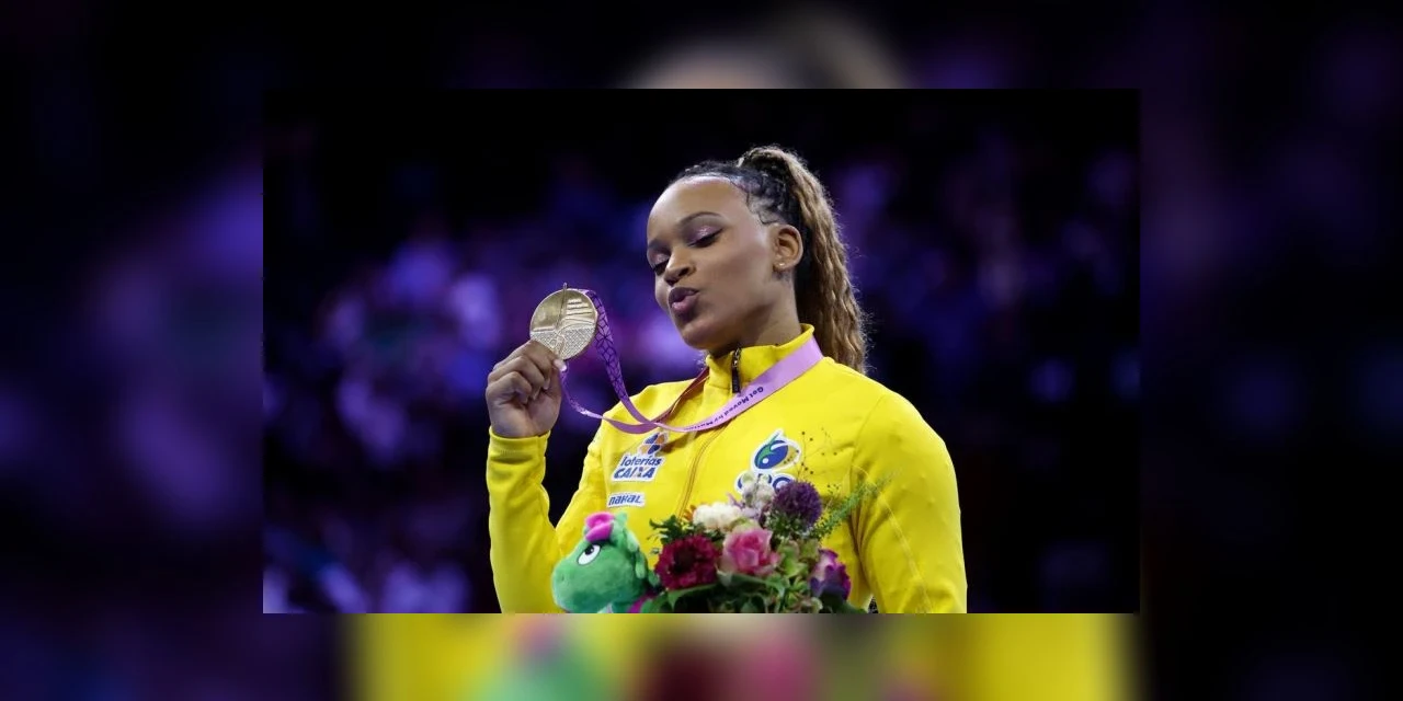 Ginasta Rebeca Andrade é bicampeã mundial do salto na Bélgica