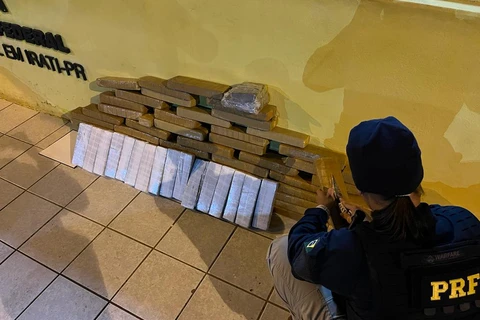 PRF apreende cerca de 73 quilos de maconha e 1 kg de Haxixe Marroquino, em Irati