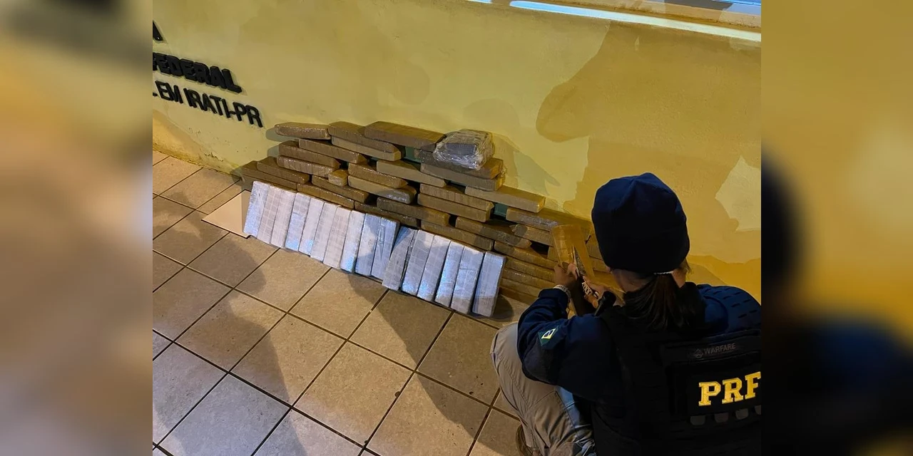 PRF apreende cerca de 73 quilos de maconha e 1 kg de Haxixe Marroquino, em Irati