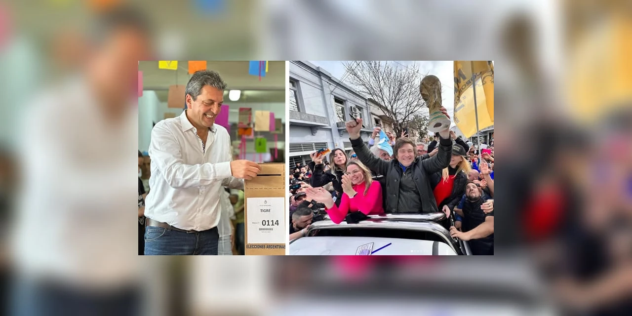 Sergio Massa e Javier Milei disputam segundo turno na Argentina