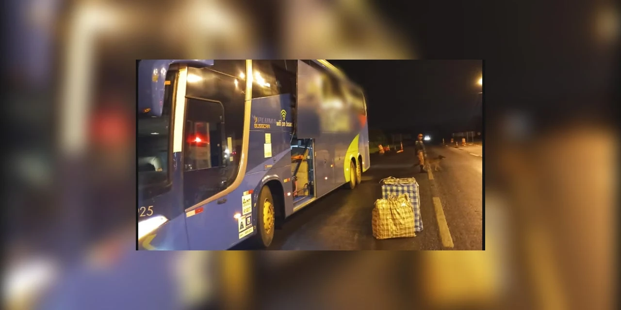 Ônibus é apreendido em operação contra contrabando e descaminho em Piraí do Sul