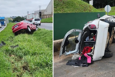 Homem fica gravemente ferido após colisão entre dois veículos na BR-376 em PG