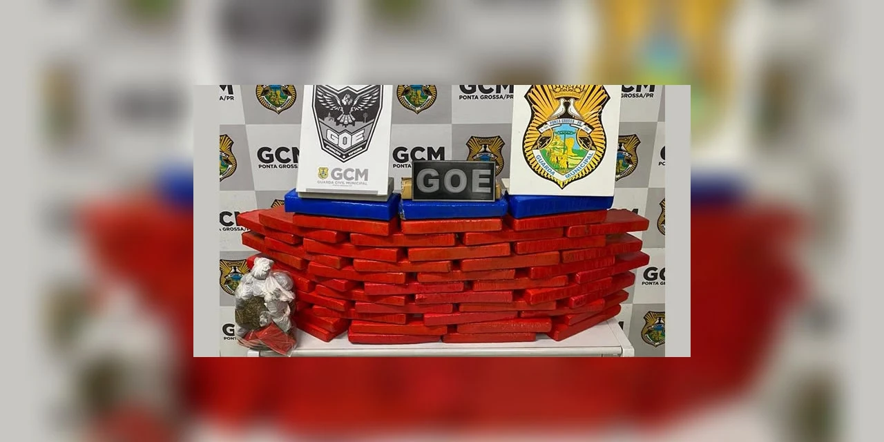 GCM prende individuo carregando mala com mais de 30Kg de drogas em PG