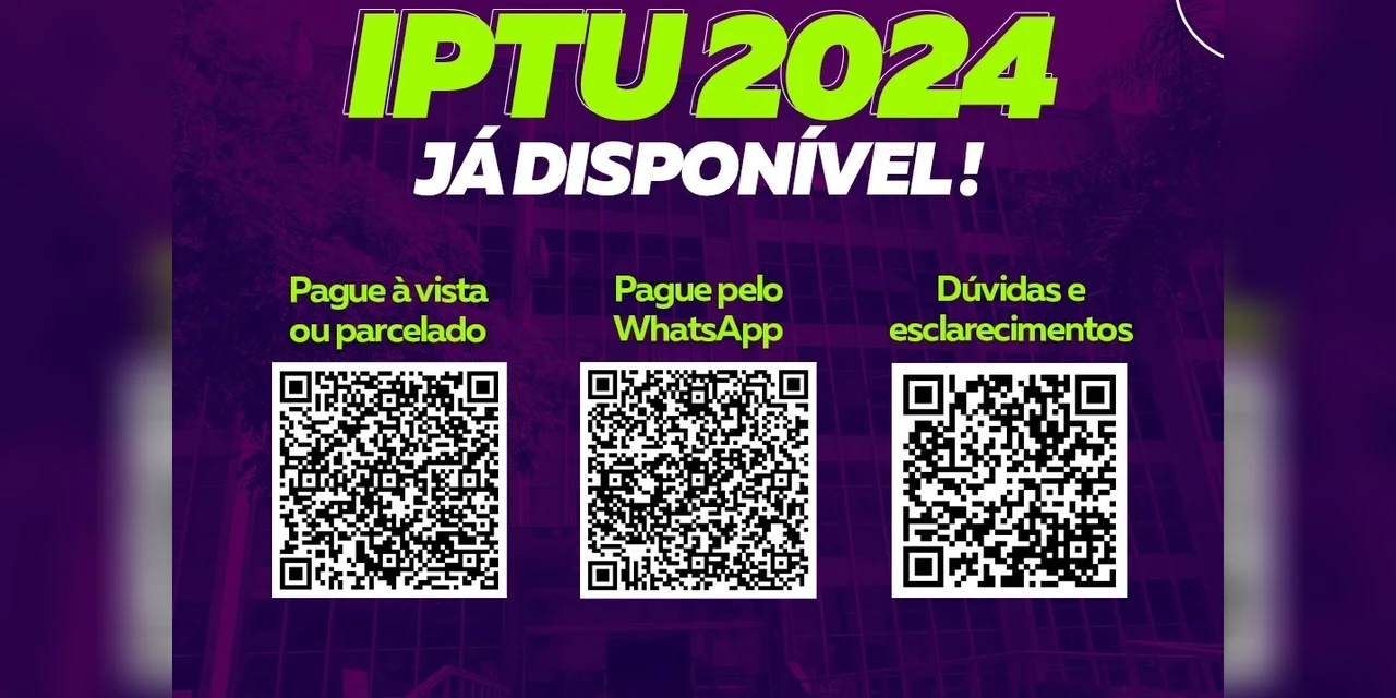 Contribuinte terá 15% de desconto para pagamento à vista do IPTU 2024