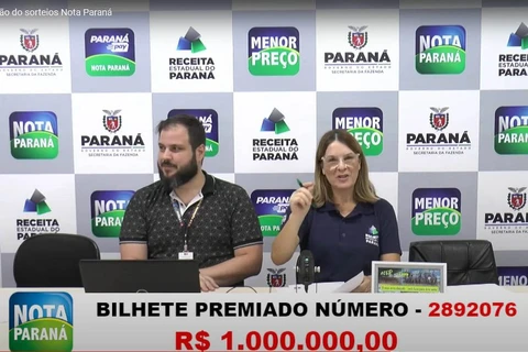 Parnanguara leva R$ 1 milhão do Nota Paraná na véspera do Carnaval