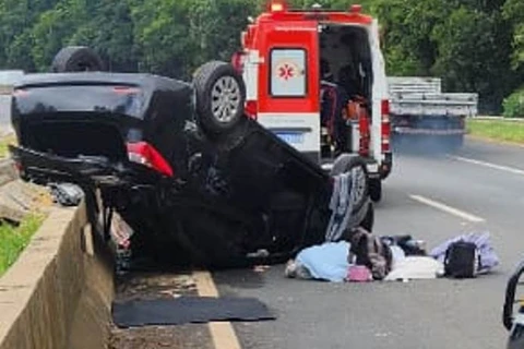 PRF atende acidente com vítima, na BR-376, em Tibagi