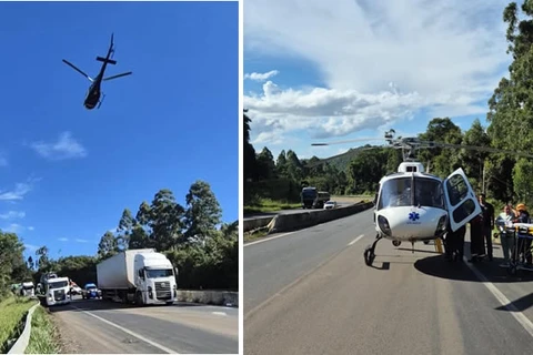 Grave acidente mobiliza helicóptero do SAMU na BR-376, em Tibagi