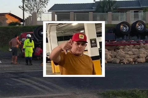 Homem que morreu após tombar caminhão com carga de batatas é identificado