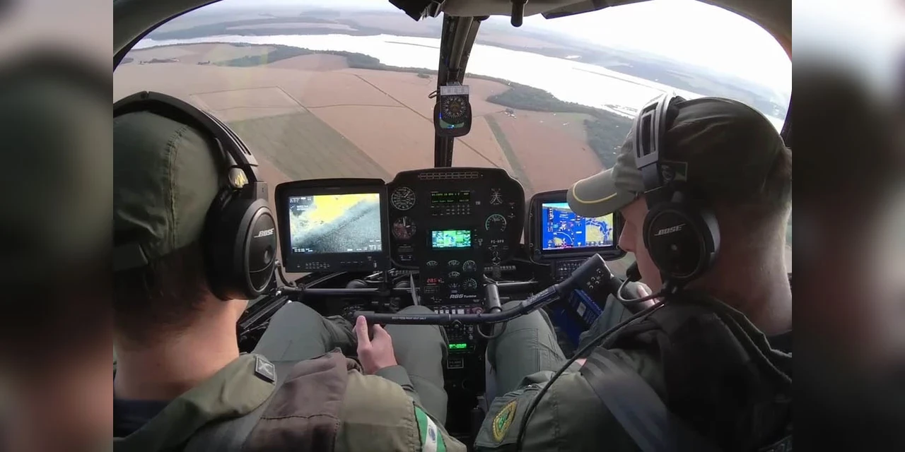 Sensor de helicóptero da PM encontra mulher desaparecida em Guaíra; veja o vídeo