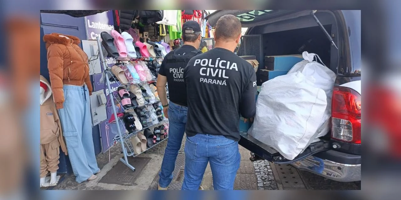 Operação policial apreende calçados falsificados em lojas no centro de PG