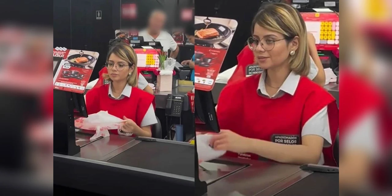 Caixa de supermercado surpreende por semelhança com a cantora Sandy em SC