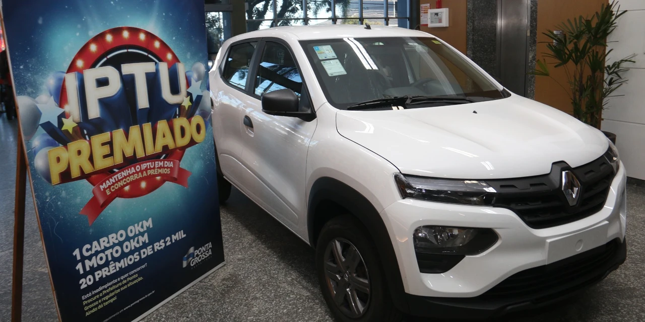 Veículos que serão sorteados pelo Nota PG e IPTU já estão expostos na Prefeitura