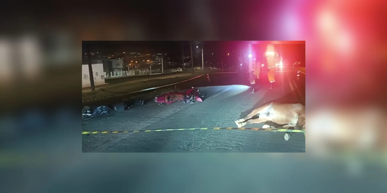 Motociclista e cavalo morrem após acidente na PR-151