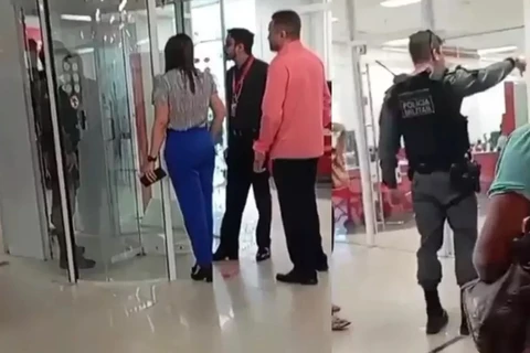 Vídeo: PM ameaça prender segurança e gerente de banco após ter entrada com arma barrada