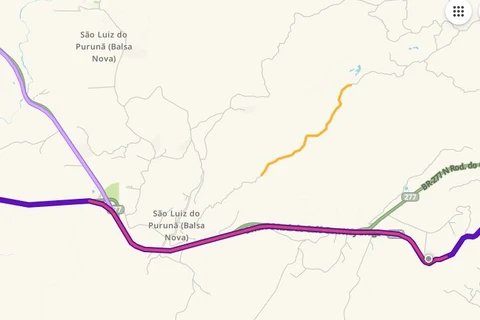 Acidente entre  Curitiba e PG bloqueia pista em São Luiz do Purunã