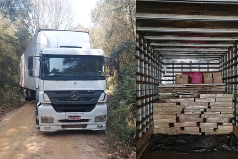 Caminhão com carga roubados são recuperados em Itaiacoca