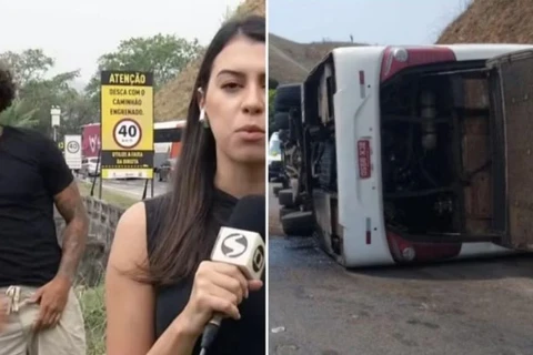 MC Livinho, faz dancinha durante reportagem que informava três mortes em acidente com jogadores