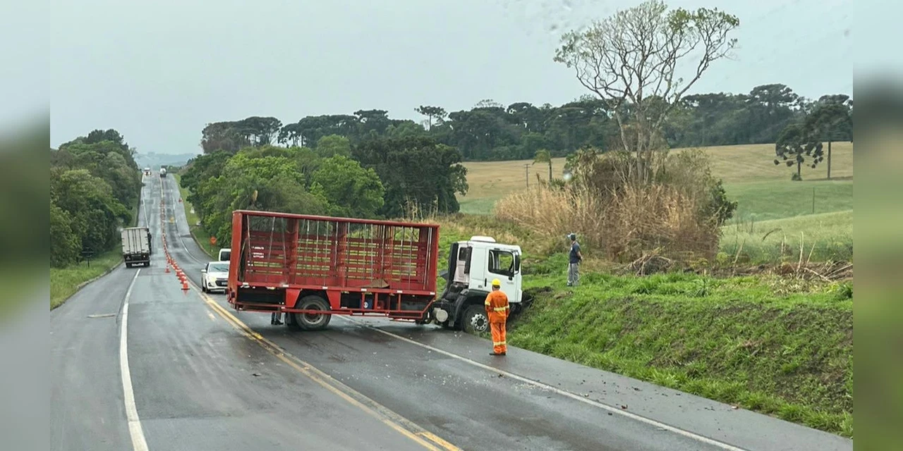 Homem morre após caminhão colidir contra barranco na BR 277, em Palmeira