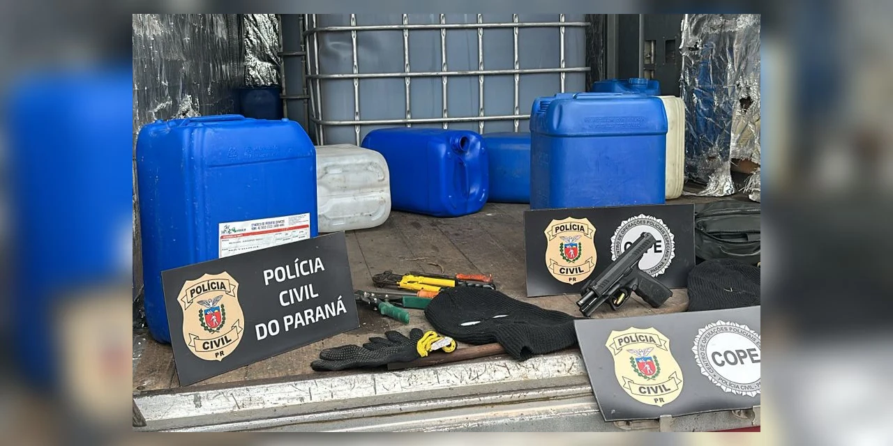 PCPR apreende caminhão com 1,5 mil litros de combustível ilegal e prende dois homens