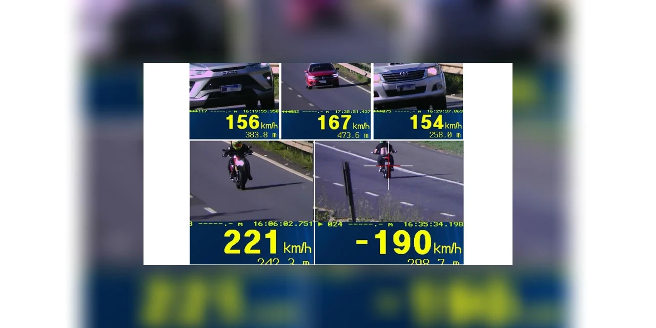 Motociclista é flagrado a 221km/h na BR-376, em Tibagi