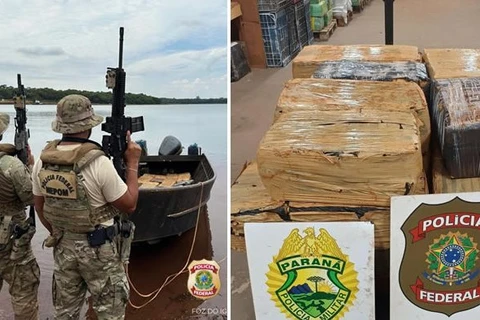 PF e PM apreendem meia tonelada de maconha no Lago de Itaipu
