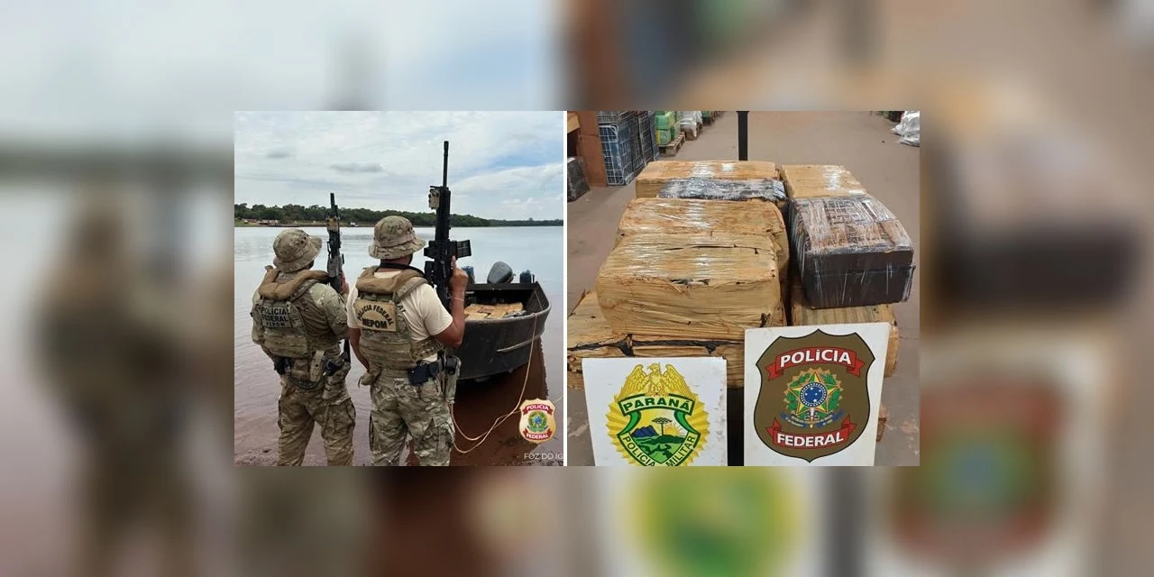 PF e PM apreendem meia tonelada de maconha no Lago de Itaipu