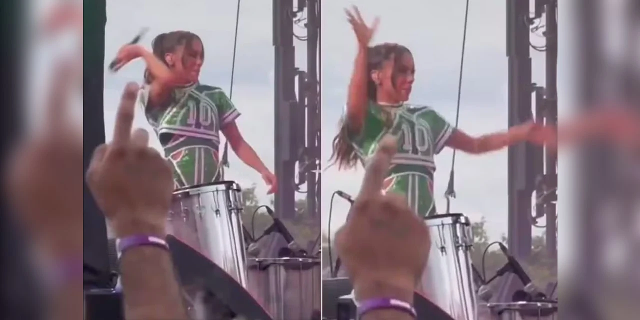 Anitta se irrita e joga microfones no chão porque não estavam funcionando