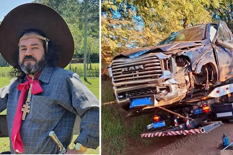 Cantor Baitaca sofre acidente de carro no interior do Rio Grande do Sul, ele passa bem