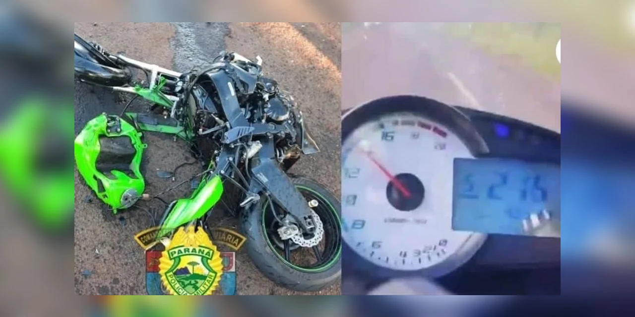 Vídeo mostra moto a 216 km/h antes de acidente que matou jovem no PR
