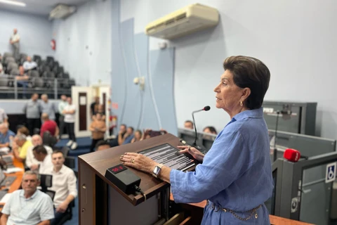 Na Câmara, Elizabeth Schmidt prega união e pede apoio para grandes projetos