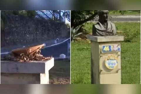 Moradores denunciam sumiço do busto do general Simón Bolívar na Bahia
