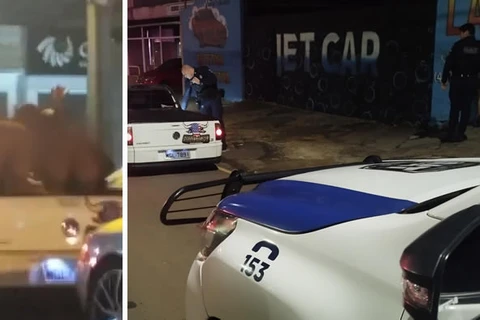 Vídeo mostra mulheres dançando seminuas em cima de picape no centro de PG