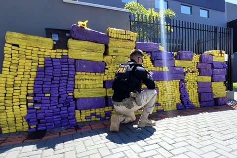 PRF apreende 1,2 tonelada de maconha escondida em caminhão que seguia do PR para SP
