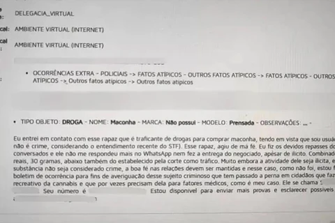 Homem registra BO contra traficante após não receber maconha e diz que o mesmo “agiu de má-fé”