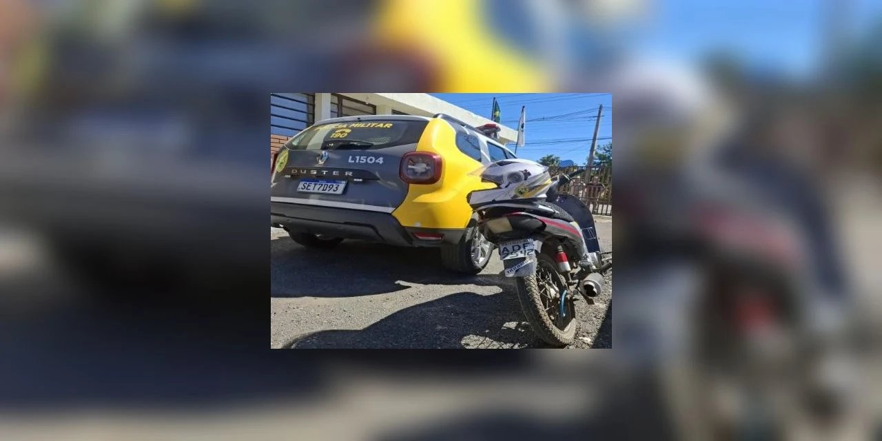 Polícia apreende motocicleta com placa feita “artesanalmente” no Paraná 