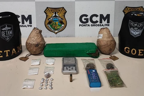 GCM apreende explosivos e drogas em bairro de PG 