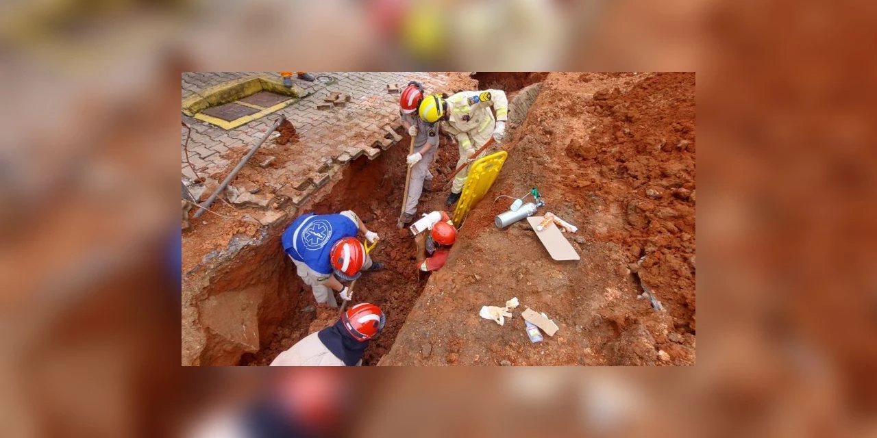 Trabalhador é resgatado após ficar parcialmente soterrado em Castro 