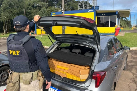 Em Guarapuava, PRF apreende mais de 735 quilos de maconha na BR-277, em menos de duas horas