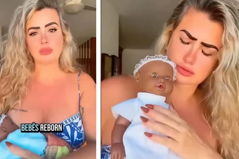 Amamentando, mãe de bebê reborn afirma que teve o atendimento da sua ‘filha’ negado pelo SUS.