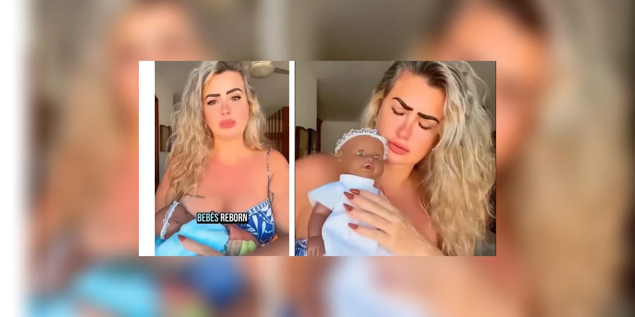 Amamentando, mãe de bebê reborn afirma que teve o atendimento da sua ‘filha’ negado pelo SUS.