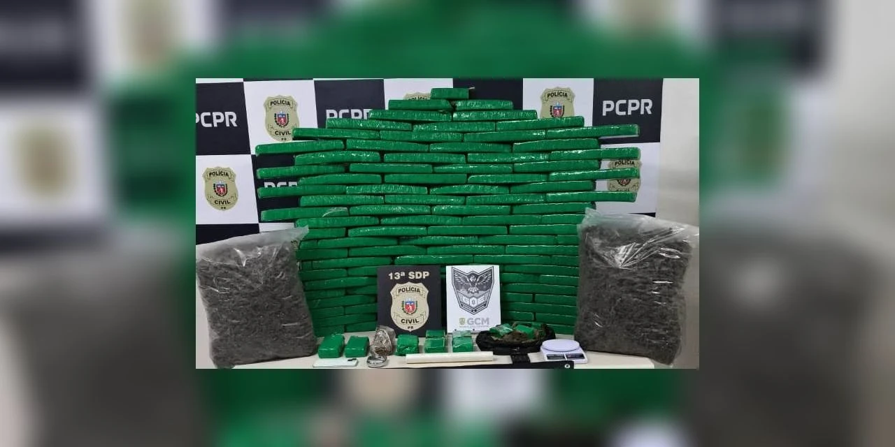 GCM e PCPR apreendem quase 100 kg de drogas em residência na Ronda 