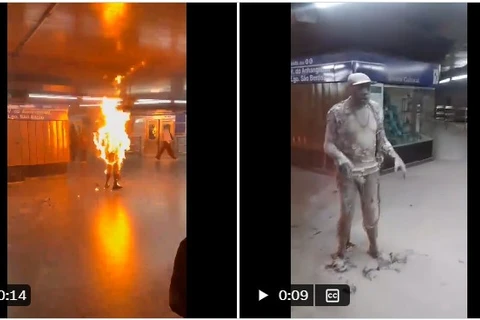 Cenas Fortes! : Homem ateia fogo no próprio corpo e causa pânico na estação São Bento do Metrô em SP 