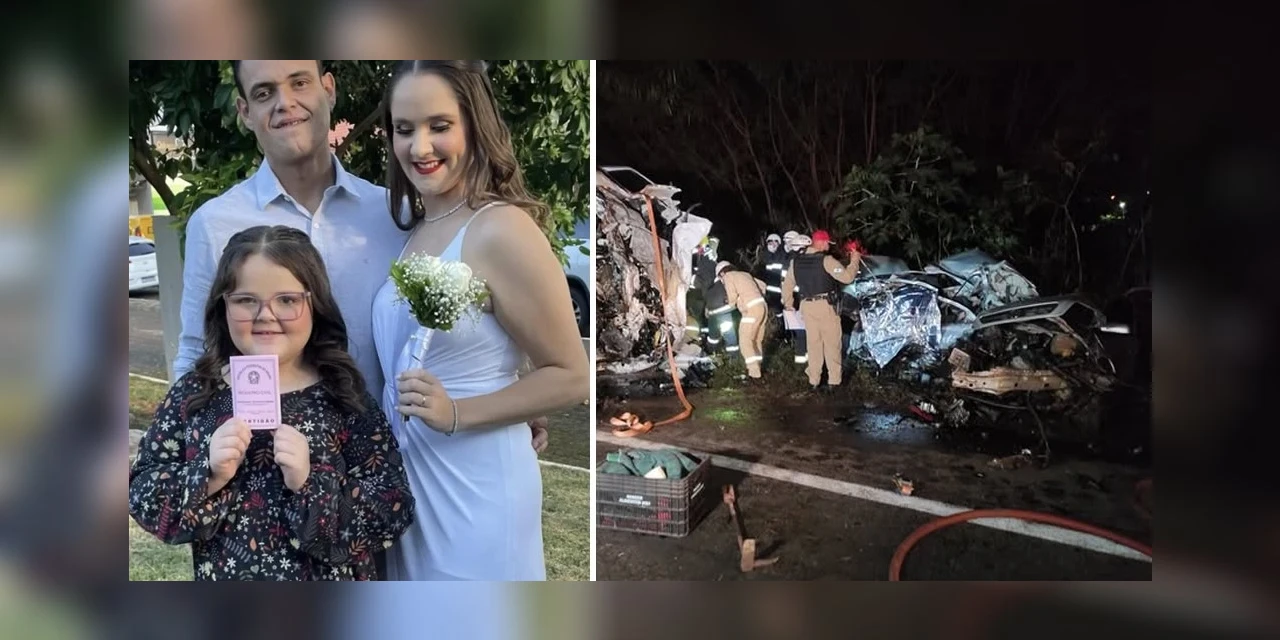 Pai, mãe e filha mortos em acidente são sepultados no Paraná 