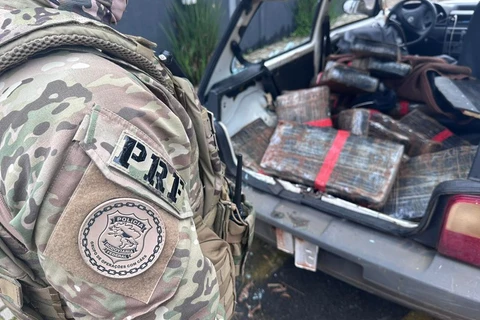 Jovem de 21 anos é presa com mais de 160 quilos de maconha na BR-277